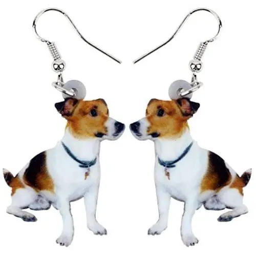 NEWEI Drop Acrylic Jack Russell Sweet Dog Earrings Fashion Animal Jewelry For Gift Girl Women Charms