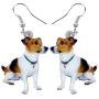NEWEI Drop Acrylic Jack Russell Sweet Dog Earrings Fashion Animal Jewelry For Gift Girl Women Charms