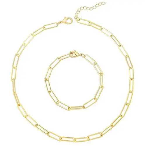 Reoxvo 18K Plated Gold Chain Necklaces for Women Paperclip Necklace and Bracelet Sets Reoxvo 18K Plated Gold Chain Necklaces for Women Paperclip Necklace and Bracelet Sets