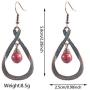 ZRosse 2 Pairs Boho Handmade Vintage Hollow Teardrop Turquoise Dangle Drop Earrings Sets for Women Girls Unique Retro Bronze Statement Jewelry Gifts