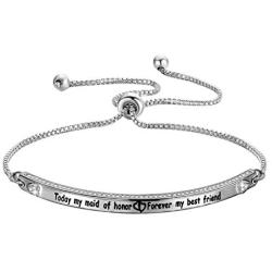 Zuo Bao Wedding Jewelry Maid of Honor Gift Today My Maid of Honor Forever My Best Friend Sister Bracelet Wedding Proposal Gift for Bridesmaid Flower Girl
