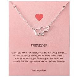 Your Always Charm Elephant Necklace for Women,Elephant Friendship Necklace for Girls Birthday Gifts