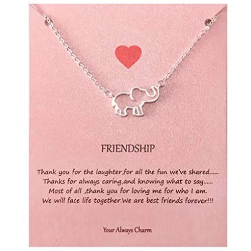 Your Always Charm Elephant Necklace for Women,Elephant Friendship Necklace for Girls Birthday Gifts