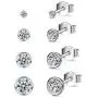 Silver Stud Earrings for Women Men Girls, 4 Pairs Small Round Cubic Zirconia Earrings Set | Tiny Dainty Cartilage Tragus Earrings(2mm/3mm/4mm/5mm) Silver Stud Earrings for Women Men Girls, 4 Pairs Small Round Cubic Zirconia Earrings Set | Tiny Dainty Cartilage Tragus Earrings(2mm/3mm/4mm/5mm)