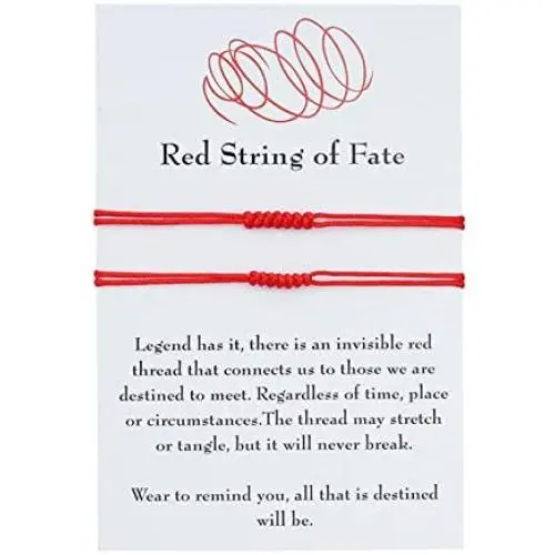 7 Knot Red String of Fate Bracelets Handmade Red Rope Long Distance Matching Bracelet Good Luck Protection Couples Bracelets for Women Girl Friendship Jewelry
