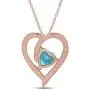 Jewel Zone US Simulated Aquamarine Heart Pendant Necklace 14k Gold Over Sterling Silver Jewel Zone US Simulated Aquamarine Heart Pendant Necklace 14k Gold Over Sterling Silver