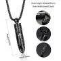 sailimue 2Pcs Bullet Pendant Urn Ashes Necklace Bible Verse English Lords Prayer Cross Necklace for Men Christian Jewelry