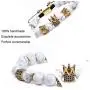 T.F.L 8mm Imperial Crown Beaded Bracelet King Queen Charm Couple Rope Braided Bracelets for Women Men Jewelry Gift T.F.L 8mm Imperial Crown Beaded Bracelet King Queen Charm Couple Rope Braided Bracelets for Women Men Jewelry Gift