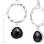 Silpada Dark Halo Natural Black Agate Drop Earrings in Sterling Silver