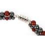 Elegant Womens Hematite Magnetic Therapy Necklace with Healing Stones Pain Relief for Neck Arthritis Migraine Headaches Shoulders and Back (Regular, Red Agate)