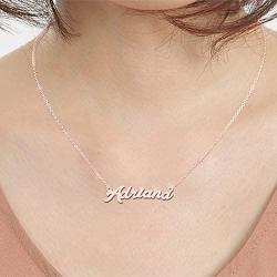 LoEnMe Jewelry Rose Gold Name Necklace Personalized Custom Made Gift for Women Girls Couple