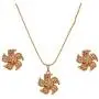 Touchstone Indian Bollywood Delicate Creative Designer Jewelry Pendant Set Colorful in Gold and Silver Tone for Women.