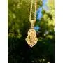 Shop-iGold Lady of Guadalupe Men Women 925 Italy Gold Finish Iced Silver Charm Ice Out Pendant Stainless Steel Real 3 mm Rope Chain, Mans Jewelry, Iced Pendant, Rope Necklace 16''- 24''