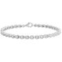 Dazzlingrock Collection 0.10 Carat (ctw) Round Cut White Diamond Ladies XO Shape Tennis Bracelet 1/10 CT, Sterling Silver