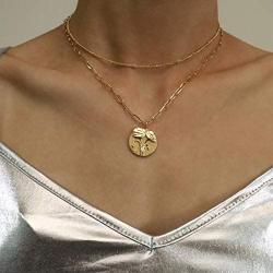 Hapuxt Birth Flower Necklace 14K Gold Plated Birth Month Flower Pendant Necklace for Women