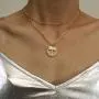 Hapuxt Birth Flower Necklace 14K Gold Plated Birth Month Flower Pendant Necklace for Women
