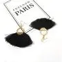 Solememo Gold Tone Lightweight Bohemian Ethnic Silky Thread Tassel Fringe Fan Shape Dangle Earring for Women Teen Girls
