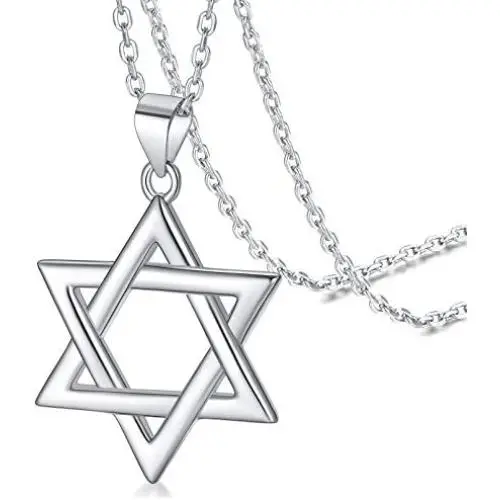 FaithHeart Star of David Jewish Necklace-Sterling Silver Pendant for Women-The Seal of Solomon Talisman Tantrism Hexagram Jewelry for Men FaithHeart Star of David Jewish Necklace-Sterling Silver Pendant for Women-The Seal of Solomon Talisman Tantrism Hexagram Jewelry for Men