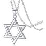 FaithHeart Star of David Jewish Necklace-Sterling Silver Pendant for Women-The Seal of Solomon Talisman Tantrism Hexagram Jewelry for Men