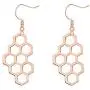 MANZHEN Dainty Honeycomb Beehive Dangle Earrings for Women Girls MANZHEN Dainty Honeycomb Beehive Dangle Earrings for Women Girls