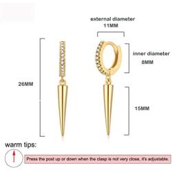 BENEIGE Cute Geometric Awl Shaped Evil Eye Snake Ball Cross CZ Huggie Earring 14K Gold Plated Hoop Earrings for Women