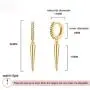 BENEIGE Cute Geometric Awl Shaped Evil Eye Snake Ball Cross CZ Huggie Earring 14K Gold Plated Hoop Earrings for Women