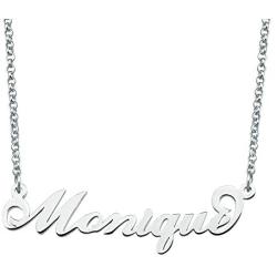 CoolJewelry Name Necklace Personalized Custom Made Nameplate Initial Necklace 925 Sterling Silver Jewelry Birthday Gift