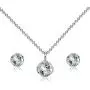 Sterling Silver Genuine or Synthetic Gemstone 6mm Round Fancy Solitaire Pendant Necklace and Stud Earrings Set for Women Sterling Silver Genuine or Synthetic Gemstone 6mm Round Fancy Solitaire Pendant Necklace and Stud Earrings Set for Women