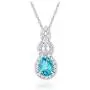 .925 Sterling Silver, Pear Cut Swiss Blue Topaz & Created White Sapphire Teardrop 18'' Pendant Necklace and Dangle Earring December Jewelry Set .925 Sterling Silver, Pear Cut Swiss Blue Topaz & Created White Sapphire Teardrop 18'' Pendant Necklace and Dangle Earring December Jewelry Set