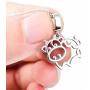 S925 Sterling Silver Jewelry Animal in Heart Pendant Necklace 18 inches
