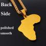 U7 Hip Hop Jewelry 22'' Long Chain Platinum/Rose Gold/Black Gun/18K Gold Plated African Map Pendant Necklace,Men Women Gift