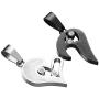 GAGAFEEL His Her Couple Necklace Stainless Steel Pendant Heart Cz Puzzle Matching Set I Love You Gift Box