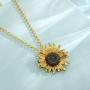 luomart Flower Edelweiss Pendant Necklace&Earrings,Sunflower Daisy Necklaces Jewelry Gift for Women Girls
