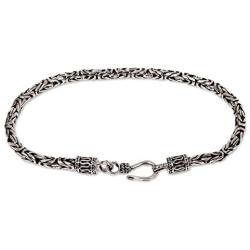 NOVICA .925 Sterling Silver Balinese Chain Bracelet, Borobudur Collection