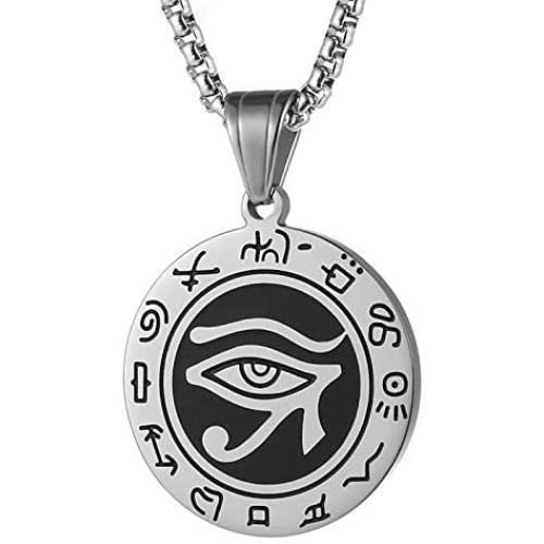 AsAlways Ancient Egyptian Coptic Jewelry for Men Women, Eye of Horus Necklace，Ancient Egyptian Symbol of Protection