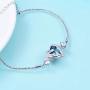 WINNICACA Angel Bracelets for Women Heart Crystal Bracelet Sterling Silver Heart of Ocean Bracelets for Women Gifts for Girls