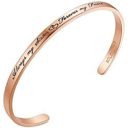 Solocute Bracelets for Women Personalized Inspirational Gifts for Women Girls Mom Motivational Birthday Friendship Personalized Mantra Cuff Bangle Jewelry Come Gift Box