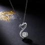APOTIE 925 Sterling Silver Open Heart Necklace - Birthstone CZ Pendant Jewelry Gift for Mom Girls Women