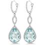 Gem Stone King 925 Sterling Silver Long Drop Dangle Elegant Wedding Bridal Chandelier Teardrop Earrings For Women (2 Inch Pear Shape 16X12MM, 20.00 Cttw)