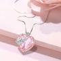 Hantaostyle Angel Wings Love Heart Crystal Necklaces 18k White Gold Plated Pendant Birthstone Necklace，Heart of The Ocean Necklace Jewelry Gifts for Womens