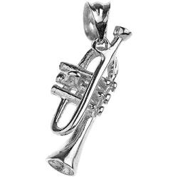 925 Sterling Silver Trumpet Music Charm Pendant