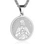 P. BLAKE Stainless Steel Catholic Sacred Heart of Jesus Necklace, 22-24 Inches