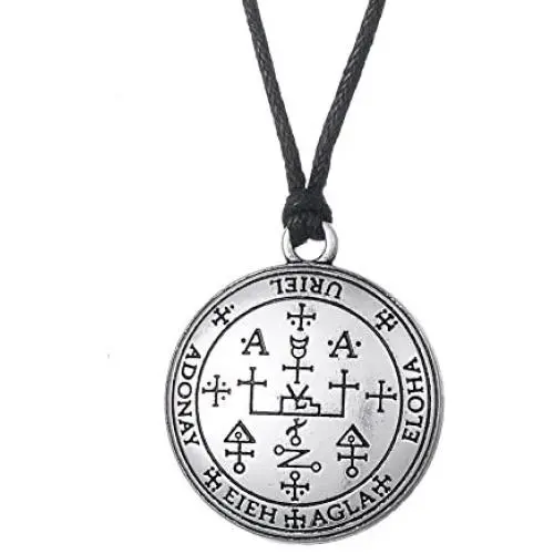 Sigil of Archangel Uriel Pendant Necklace,Talisman Amulet Gothic Jewelry Unisex (rope) Sigil of Archangel Uriel Pendant Necklace,Talisman Amulet Gothic Jewelry Unisex (rope)