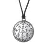 Sigil of Archangel Uriel Pendant Necklace，Talisman Amulet Gothic Jewelry Unisex (rope)