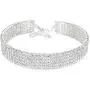 5-row Five Rows Clear White Austrian Rhinestone Crystal Choker Collar Necklace Dance Party Jewelry Wedding Prom N060 Silver