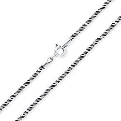 Bali Balinese Indonesian Black Oxidized 925 Sterling Silver Rope Twist Chain Necklace For Women For Men 16 18 20 24 Inch