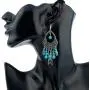Amazon Day Deals Turquoise Long Beaded Bohemia Necklace for Women Vintage Ethnic Alloy Pendant Jewelry & Earring Set