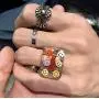 2 Pcs Acrylic Smiley Face Ring Wide Chunky Adjustable Vintage Funny Cute Smiling Open Ring for Women Men Girls and Boys Valentines Day Gift 2 Pcs Acrylic Smiley Face Ring Wide Chunky Adjustable Vintage Funny Cute Smiling Open Ring for Women Men Girls and Boys Valentines Day Gift