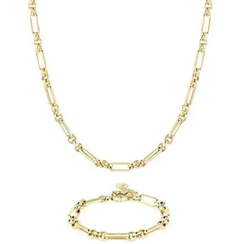 BOUTIQUELOVIN 14K Gold Plated Paperclip Link Chain Choker Necklace for Women Girls