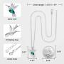 CDE Valentines Day Necklace Gifts for Women Hummingbird Necklaces S925 Sterling Silver Necklaces for Women Embellished with Crystals from Austria Valentines Jewelry Gifts for Women Animal Necklace for Girlfriend Mom